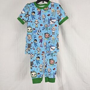 Cocomelon Blue Green Printed Toddler Size 4T Pajama Set 2 Piece